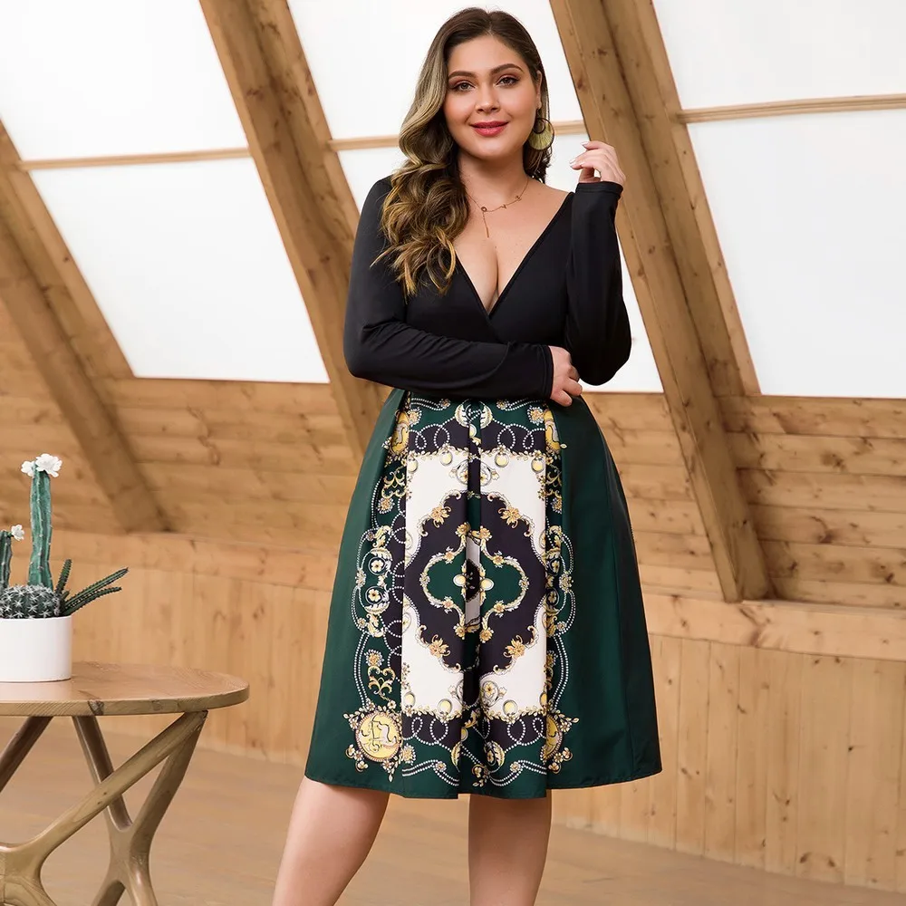 Женское винтажное платье элегантное вечернее с длинным рукавом Повседневное