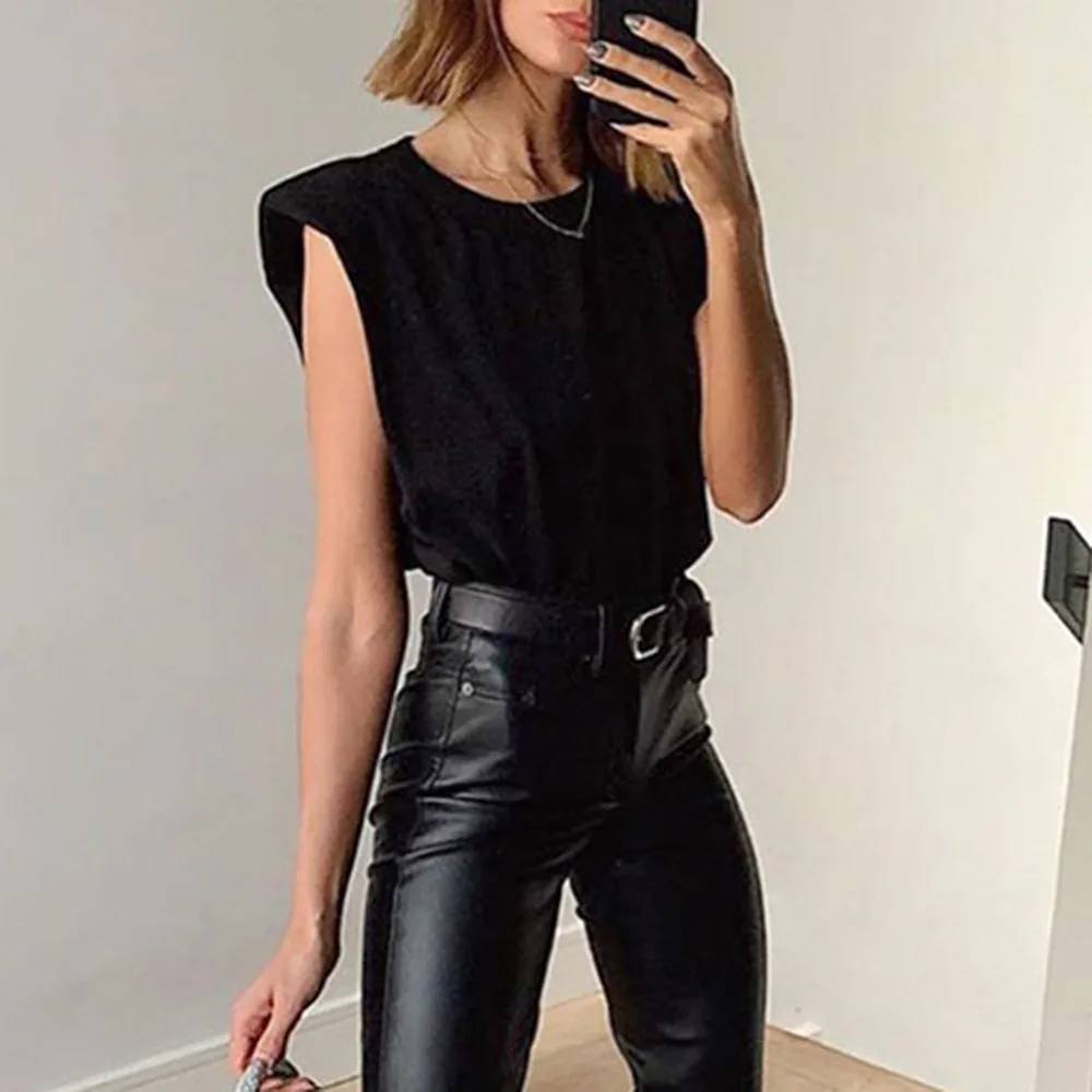 BF Стиль Повседневный Топ на бретелях женский летний черный белый уличный