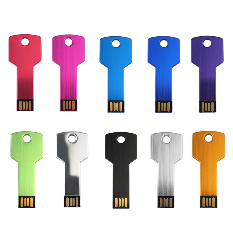 Key Metal USB 2.0 Customize Logo Pendrives Flash Drive 128MB Memory Stick Clef 16GB 8GB 32GB 64GB(over 10pcs Free Logo) | Компьютеры и