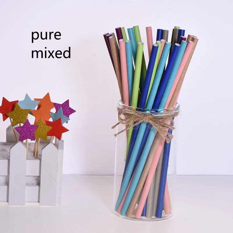 pure mixed Фрукты, ананас, клубника, арбуз, лимон, бумажные соломинки для дня рождения, свадьбы, декоративные вечерние товары, креативные питьевые соломинки - Цвет: pure mixed