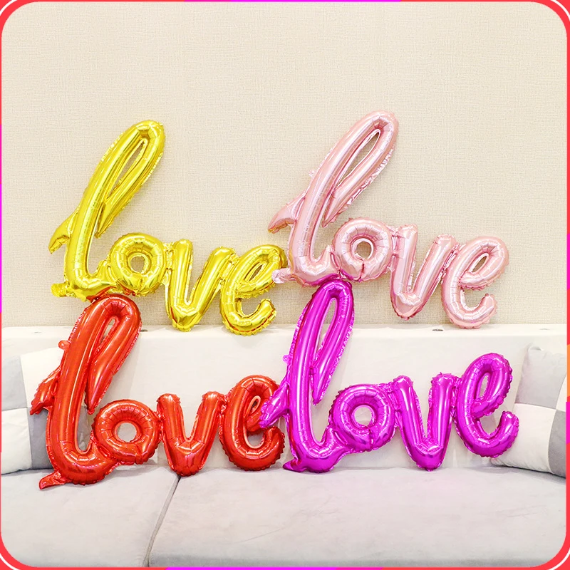 

108cm LOVE Letter Foil Balloon Wedding Valentines Anniversary Birthday Party Decoration Champagne Cup Photo Booth Props