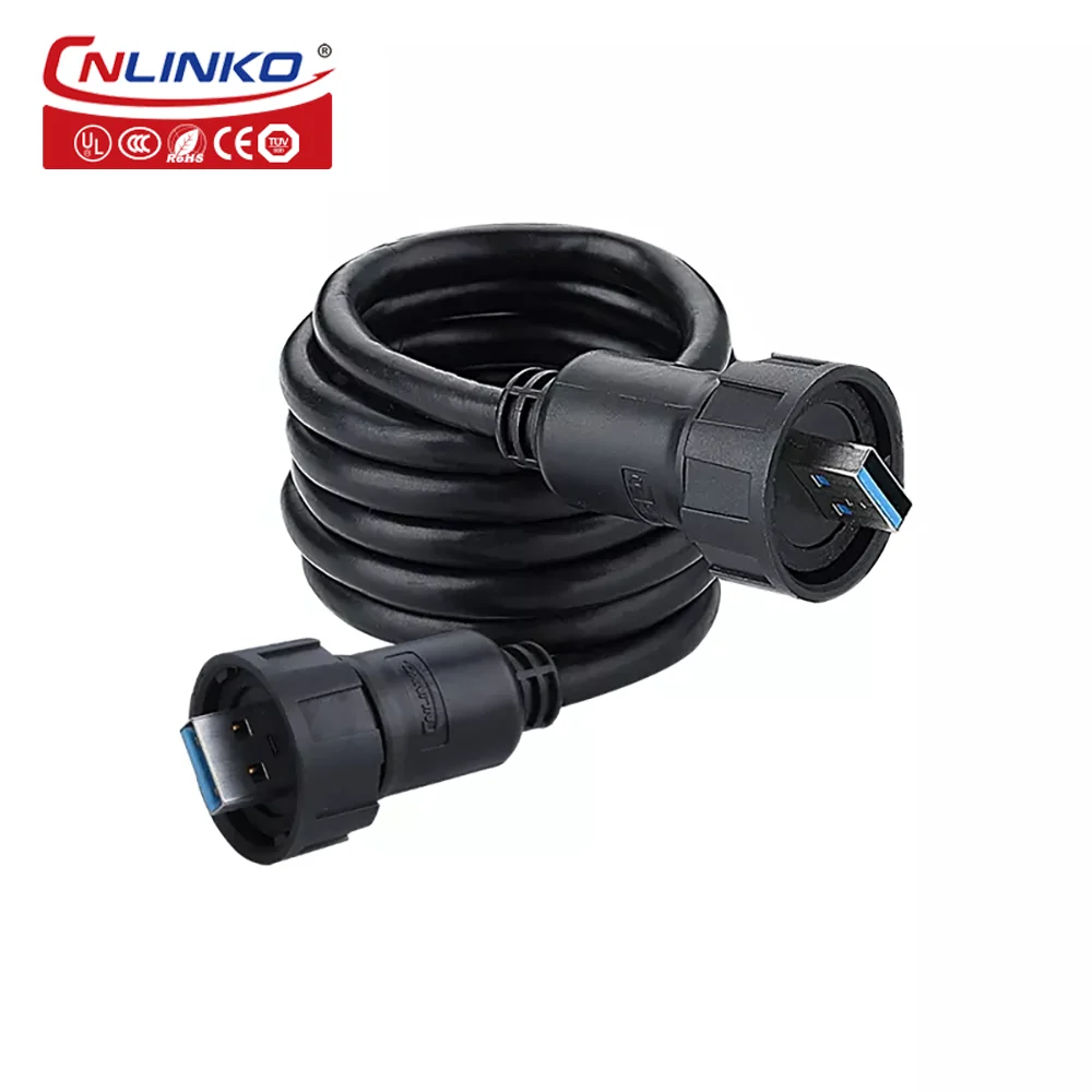 

Cnlinko 1.5A low current usb3.0 front panel dual usb 1 meter cable connector panel mount usb 3.0 single rubber coating connector