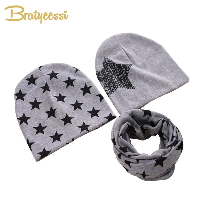 Шапка со звездами и шарф с круглым кольцом 10 цветов | Детская одежда обувь