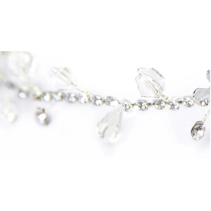 Серебряные бусины кристаллы свадебные аксессуары для волос элегантный