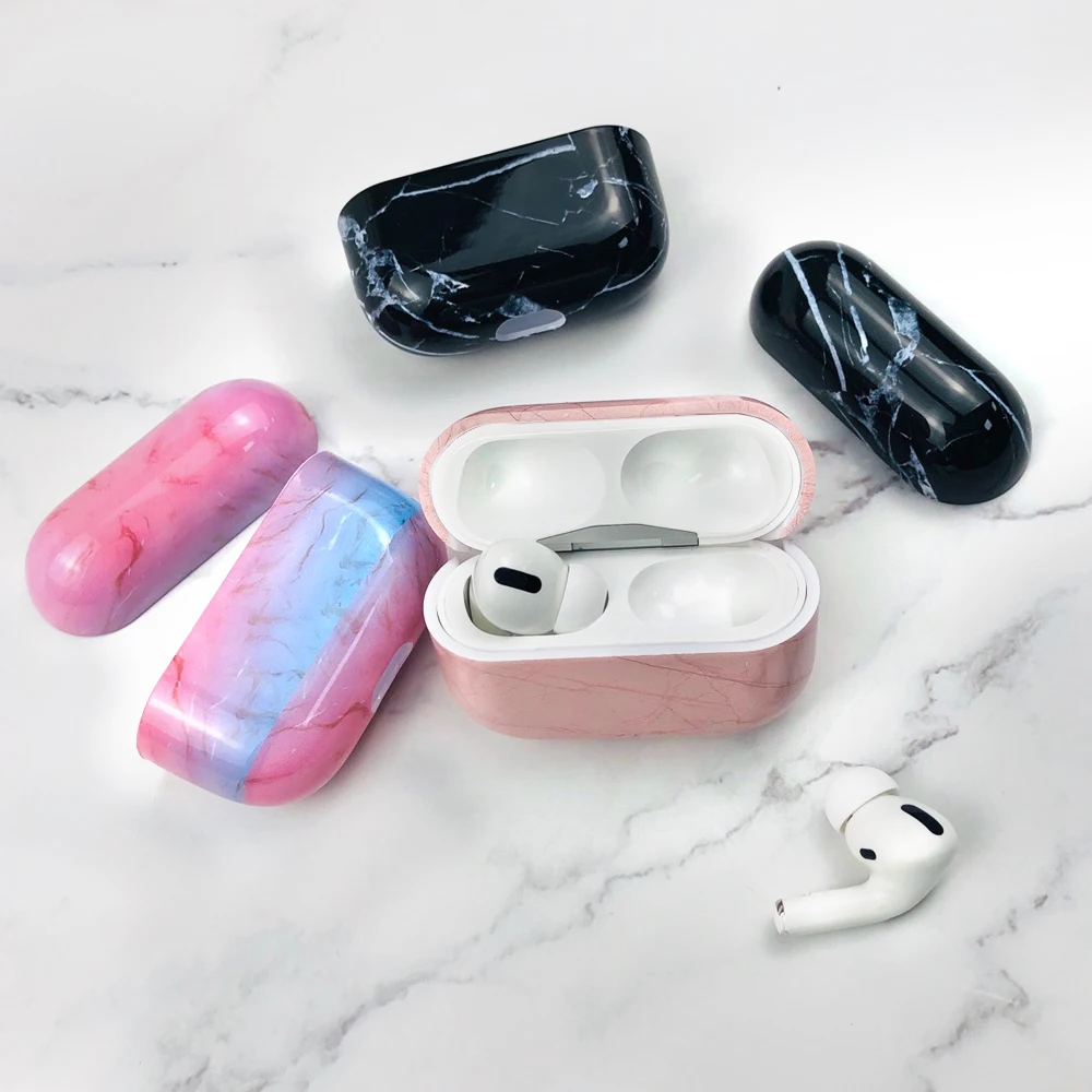 Роскошный Мраморный чехол для Apple Airpods Pro прозрачный защитный Bluetooth наушников air pods