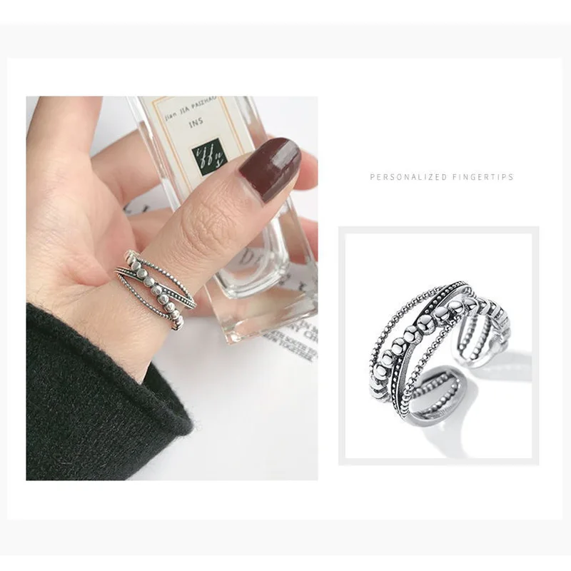 Женское Винтажное кольцо из серебра 925 пробы регулируемого размера|Кольца| |