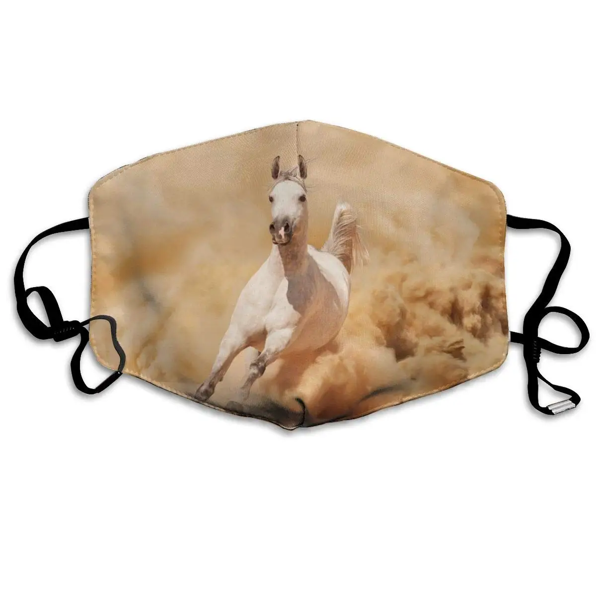 

Running Horse Dust Mask, Reusable Washable Mouth Masks, Adjustable Warm Face Mask Unique Cover Filters Blocking Pollen Pollution