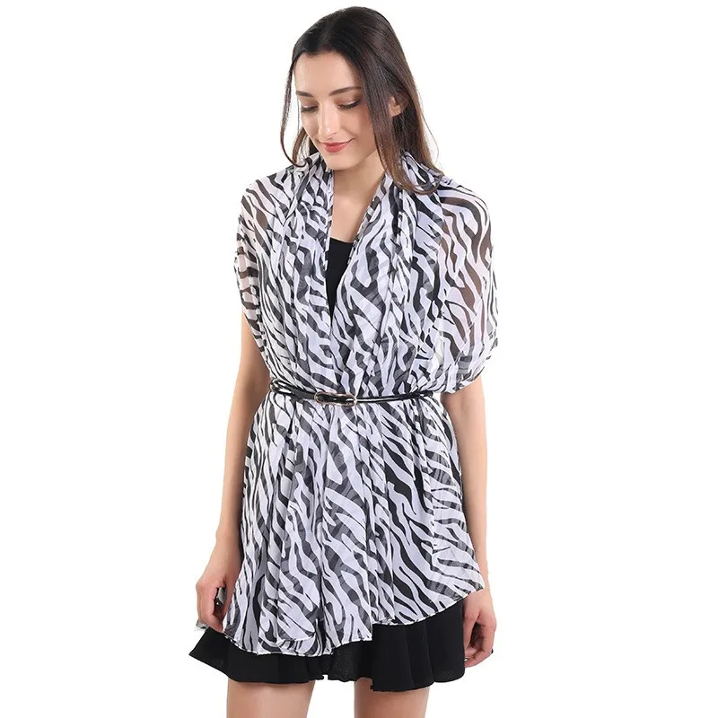 

Fashion Leopard Spotted Shawl Polyester Chiffon Trend Decoration Travel Beach Sunscreen Long Thin Scarf 180cm*100cm
