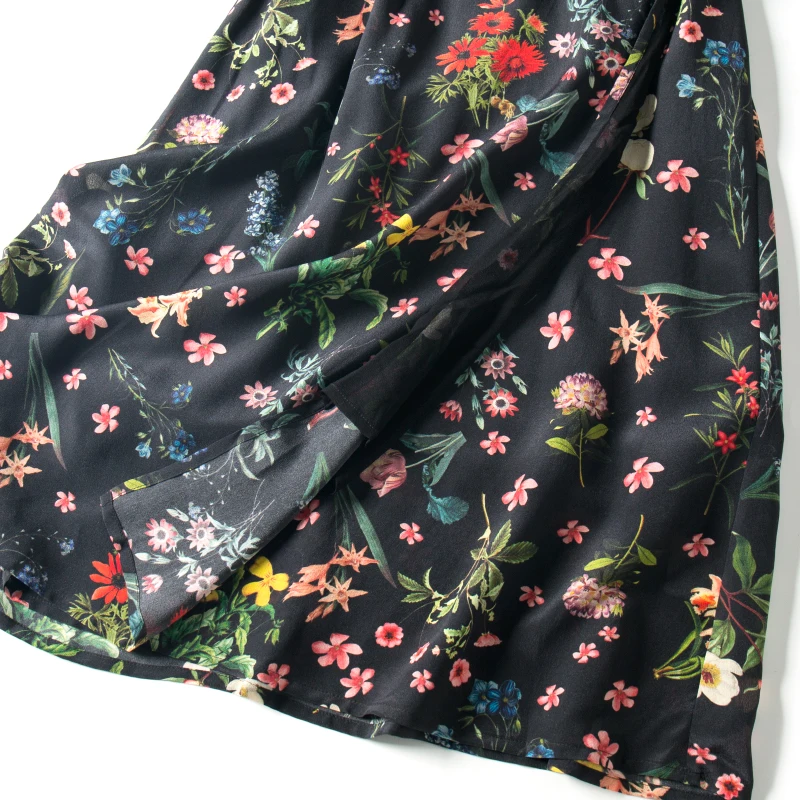 SuyaDream женское платье с цветочным принтом 100% шелк v образный вырез пояс запахом 2021