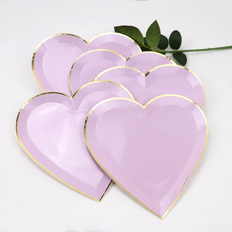 65 шт./лот фиолетовые вечерние одноразовые столовые приборы бумажная тарелка в