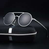 mens aluminum magnesium polarized sunglasses retro round frame fashion eyewear driving mirror fishing eey goggles oculos de sol