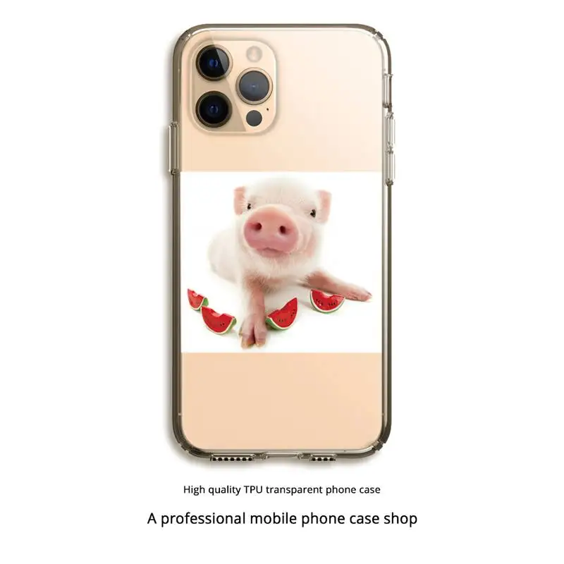 

Cartoon Pig Phone Case Clear Cover For Iphone 5 6 7 8 11 12 Plus XR X XS SE2020 11/12PRO Max Transparent Cases