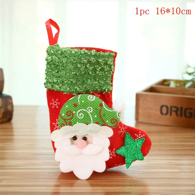 1cp 12x6x27cm Рождественские чулки, носки, кошка, собака, лось, Navidad, год, мешок для конфет Рождество, украшения, рождественские елки, вечерние подарочные сумки для детей - Цвет: 1cp 12x6x27cm
