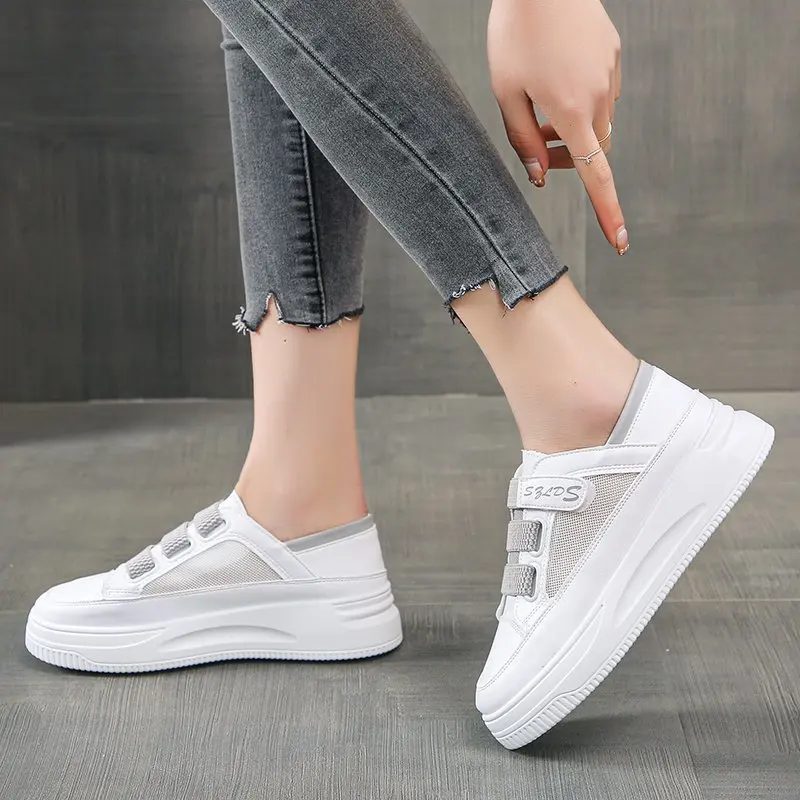 

Korean Shoes Casual Female Sneakers Clogs Platform Dress Flats Women All-Match Round Toe 2021 Creepers Summer Small New Rome Lei
