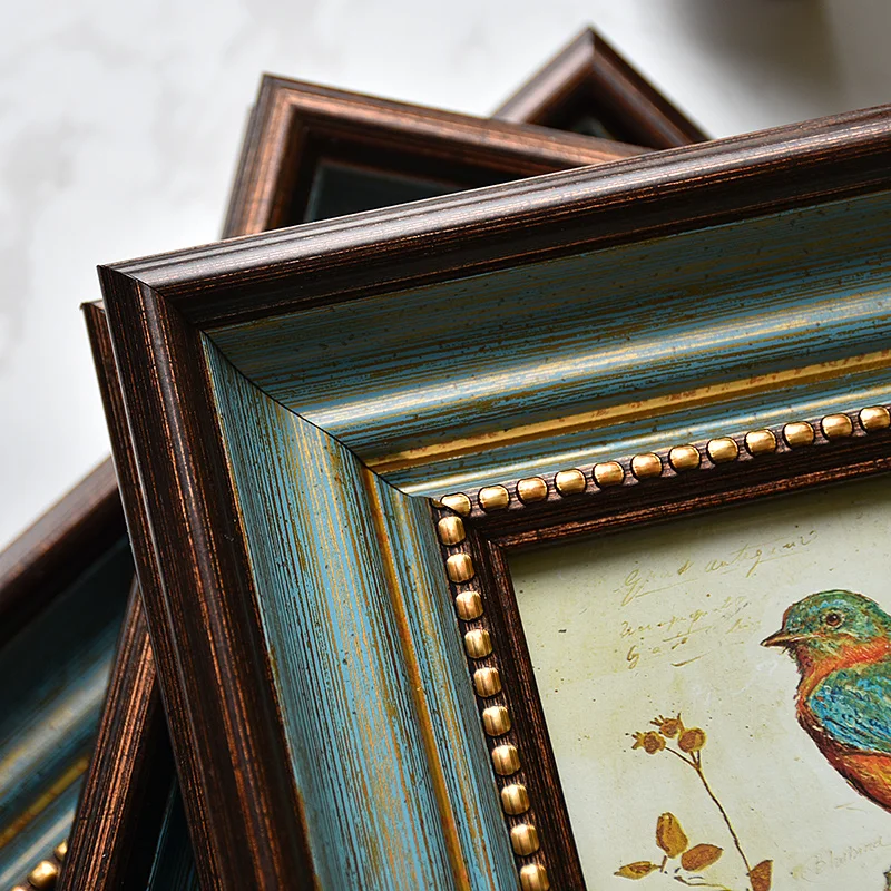 

Retro Photo Frame American Light Luxury Picture Frame Rectangle Vintage Box Frame Fotolijstjes Desktop Decorations ED50XK