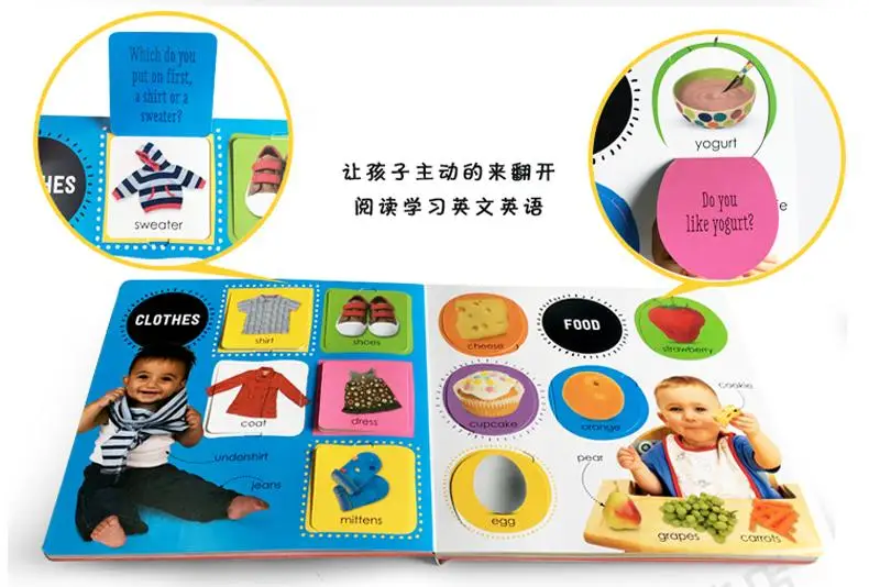 

Original Children Popular Books scholastic First 100 words lift the flap Board book English Activity Story Book for Kids