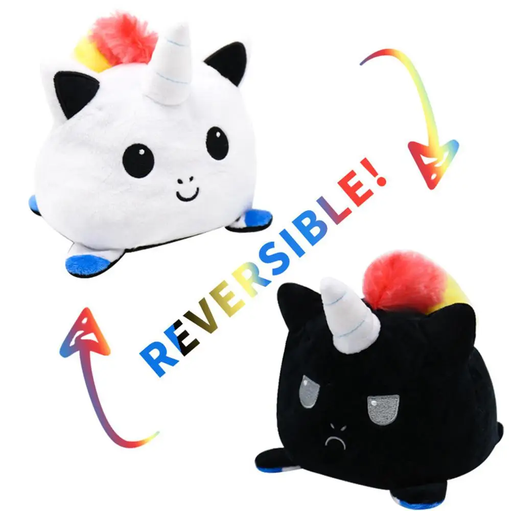 

Reversible Cat Cute Flipped Plush Toy Color Chapter Double Sided Expression Animal Plush Toy Plush Doll For Child Birthday Gift