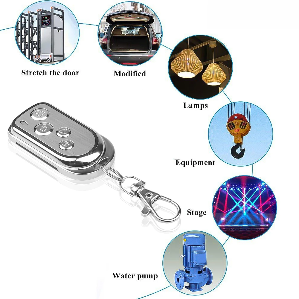 

Wireless RF Remote Control 433MHz Fixed code learner Electric Gate Garage Door Remote Control Key Fob Controller