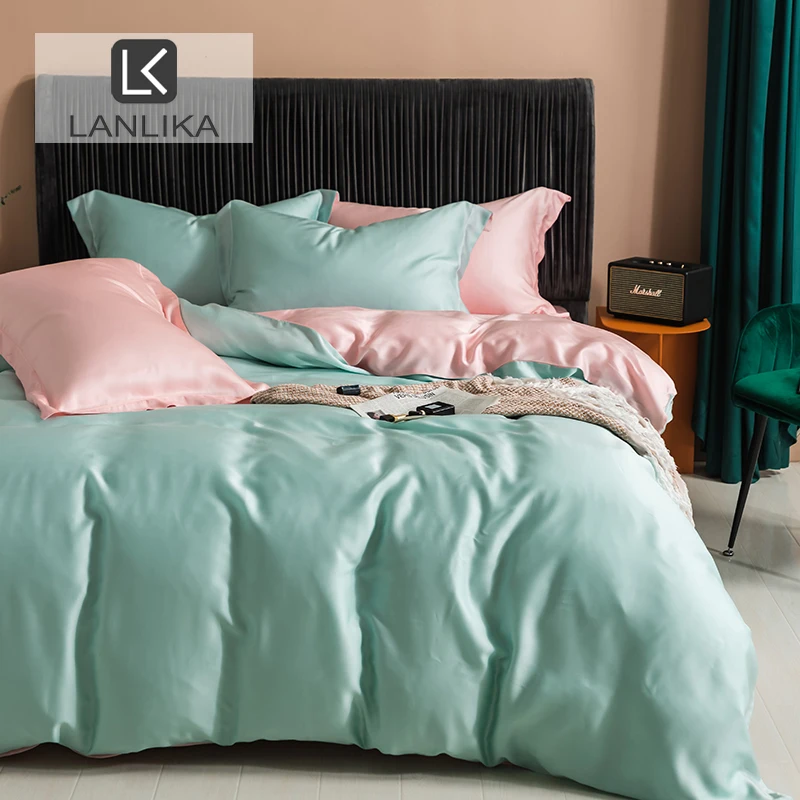 

Lanlika Pure Silk Luxury Bedding Set Adult Bedspread Duvet Cover Fitted Sheet Double Queen King Home Decor Bed Linen Bedclothes