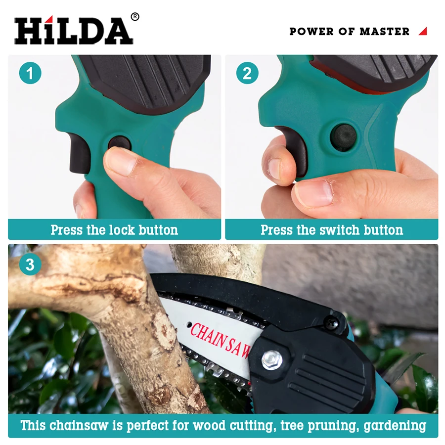 Электрическая цепная пила садовый инструмент с перезаряжаемым литиевым