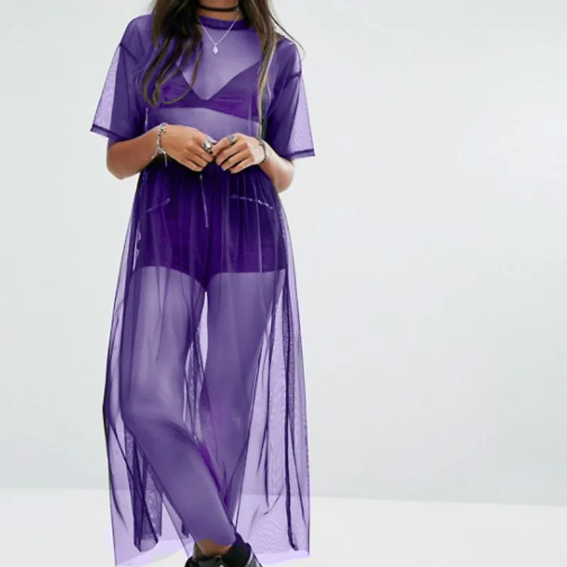 Женское прозрачное вечернее Сетчатое платье в стиле панк уличное Vestido|Женские