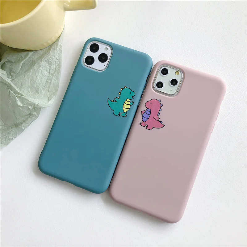 Милый чехол с динозавром для iphone 11 Pro Max X XS max XR 11Pro 6 6s 7 8 Plus матовые Мягкие