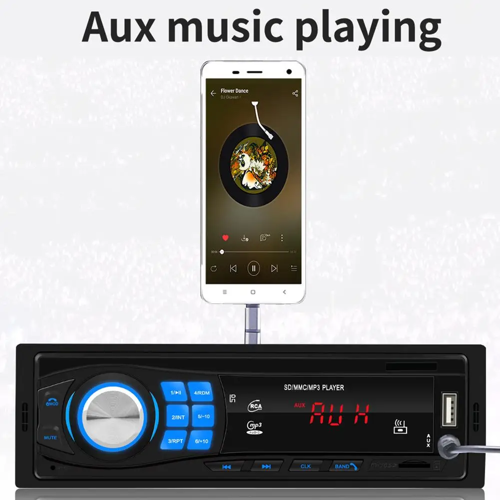 Радио автомобиль 12 в автомобильное радио FM радио Bluetooth стерео плеер Hands-free Звонки дистанционное управление SD USB AUX MP3 плеер флэш-диск