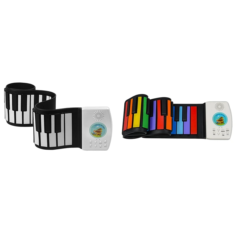 

Hand Roll Piano 49-Key Flexible Roll-Up Educational Electronic Digital Music Piano Keyboard for Children Beginners