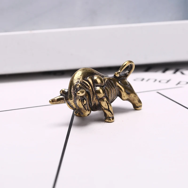 Ручной работы Твердый латунный Bull EDC брелок подвеска для ключей на молнии