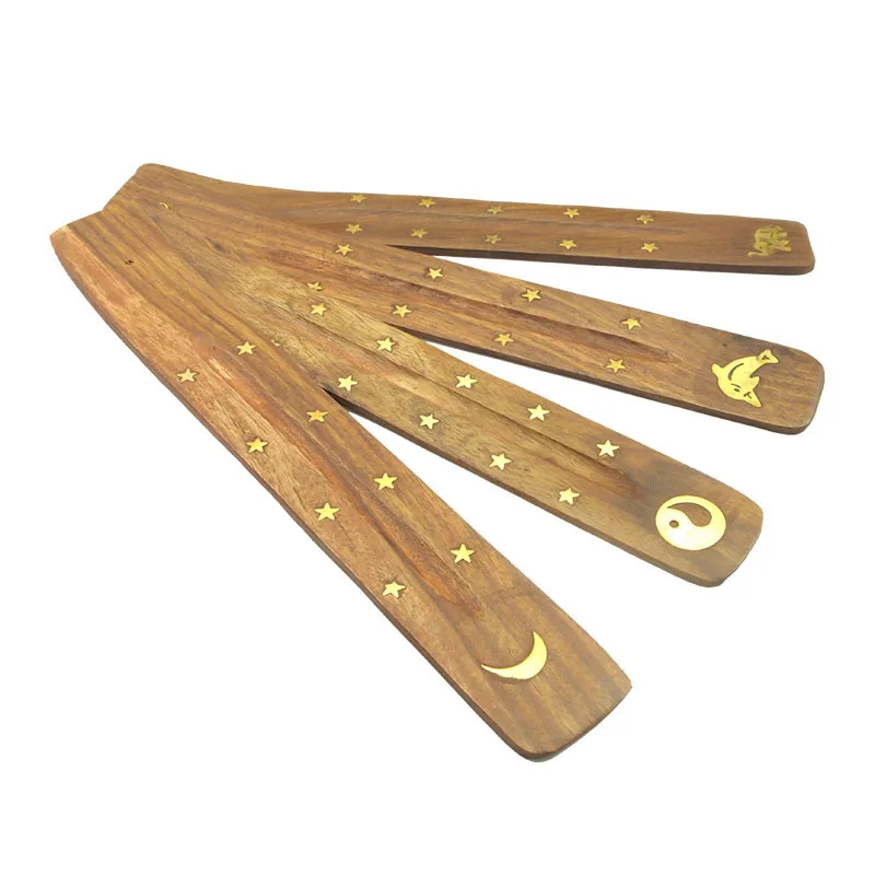 Ручная работа курильница деревянная медная пластина из розового дерева