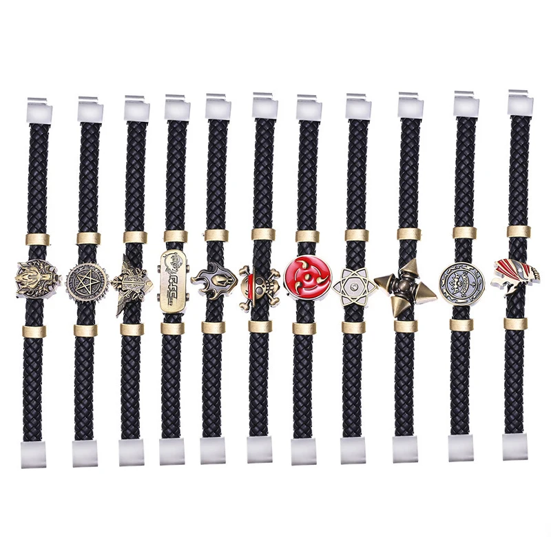 Мультяшный Браслет Аниме Konoha черный Батлер Conan Maganetic Button цельный браслет