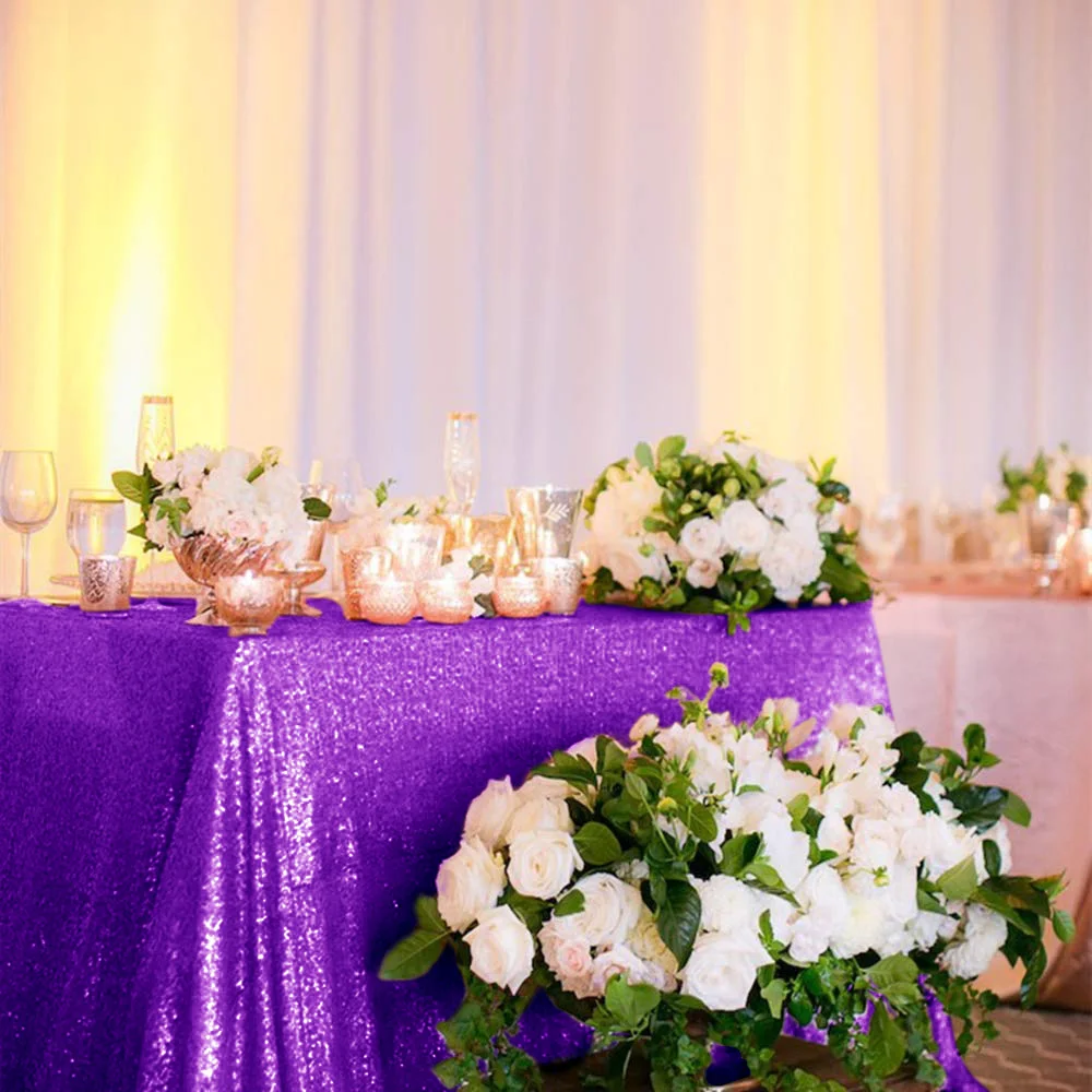 Русалка блесток скатерть 50x72-дюймовый фиолетовый прямоугольник скатерти для