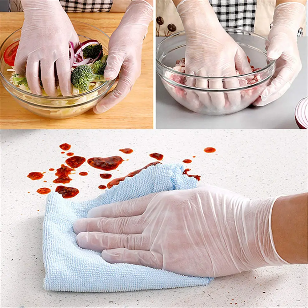 50/100 пар одноразовые латексные перчатки безопасные противоскользящие для