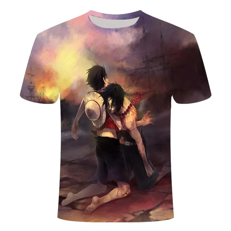 

Summer new style anime fashion casual polyester material men's eye-catching short-sleeved T large size