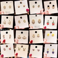 40 styles new fashion wedding band tassel earrings boho white zircon silver flower engagement dangle earrings for women