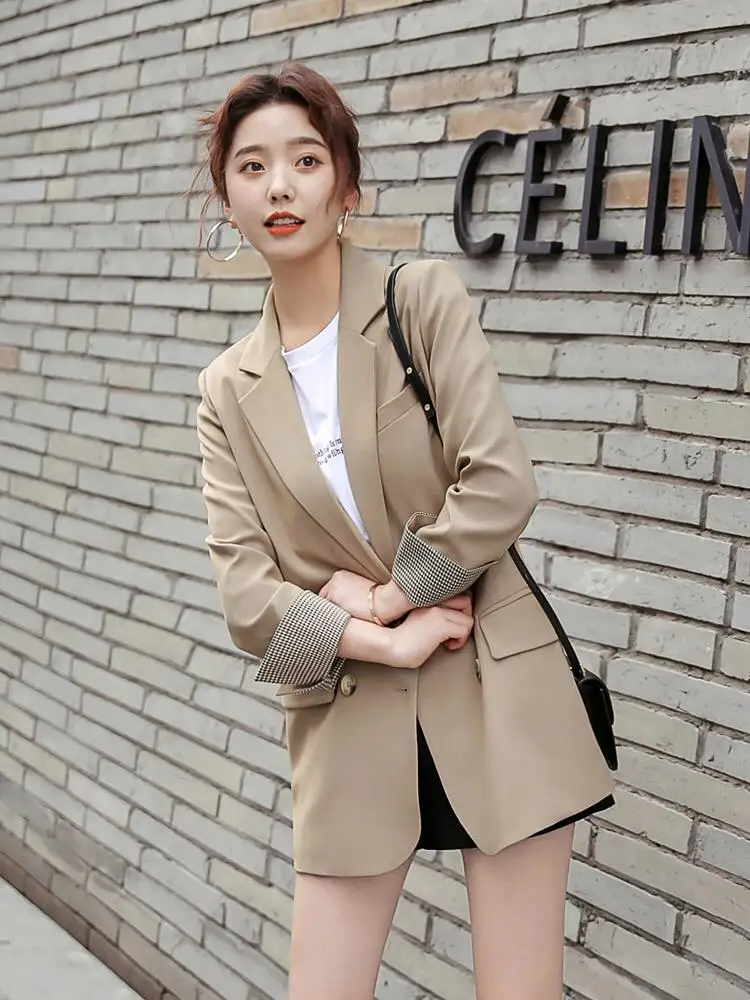 

Casual lace-up jacket 2021 spring and autumn new style Korean fashion loose retro women's suit