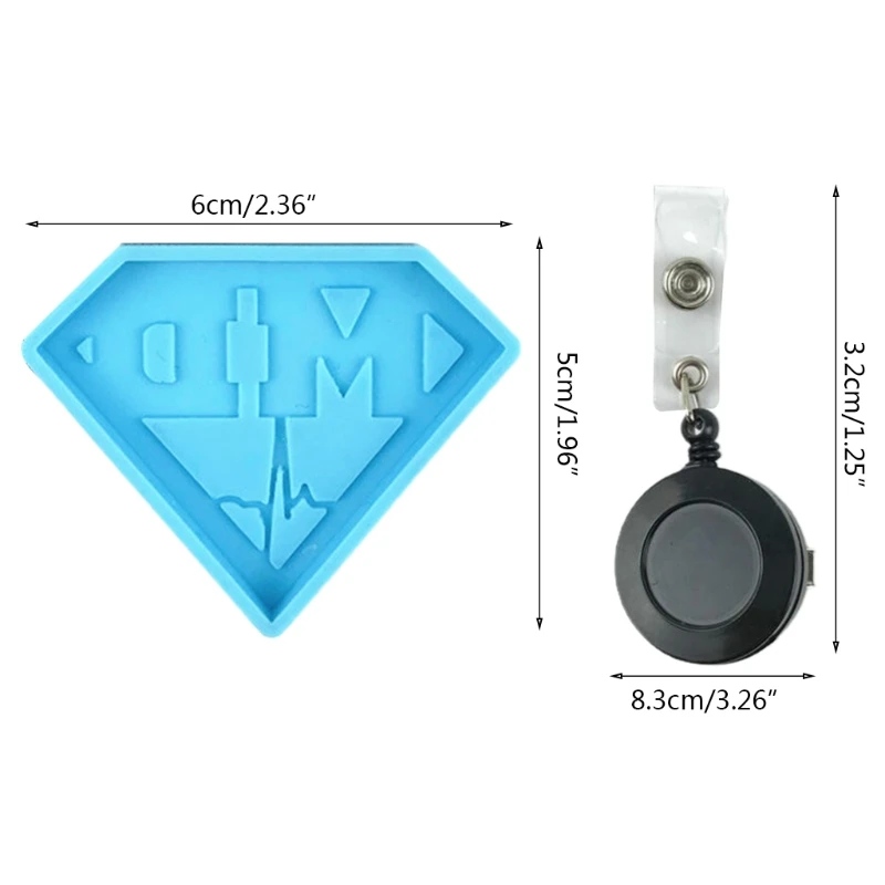 

Doctor Nurse Badge Epoxy Resin Mold Keychain Necklace Silicone Mould DIY Crafts Jewelry Pendant Casting Tool