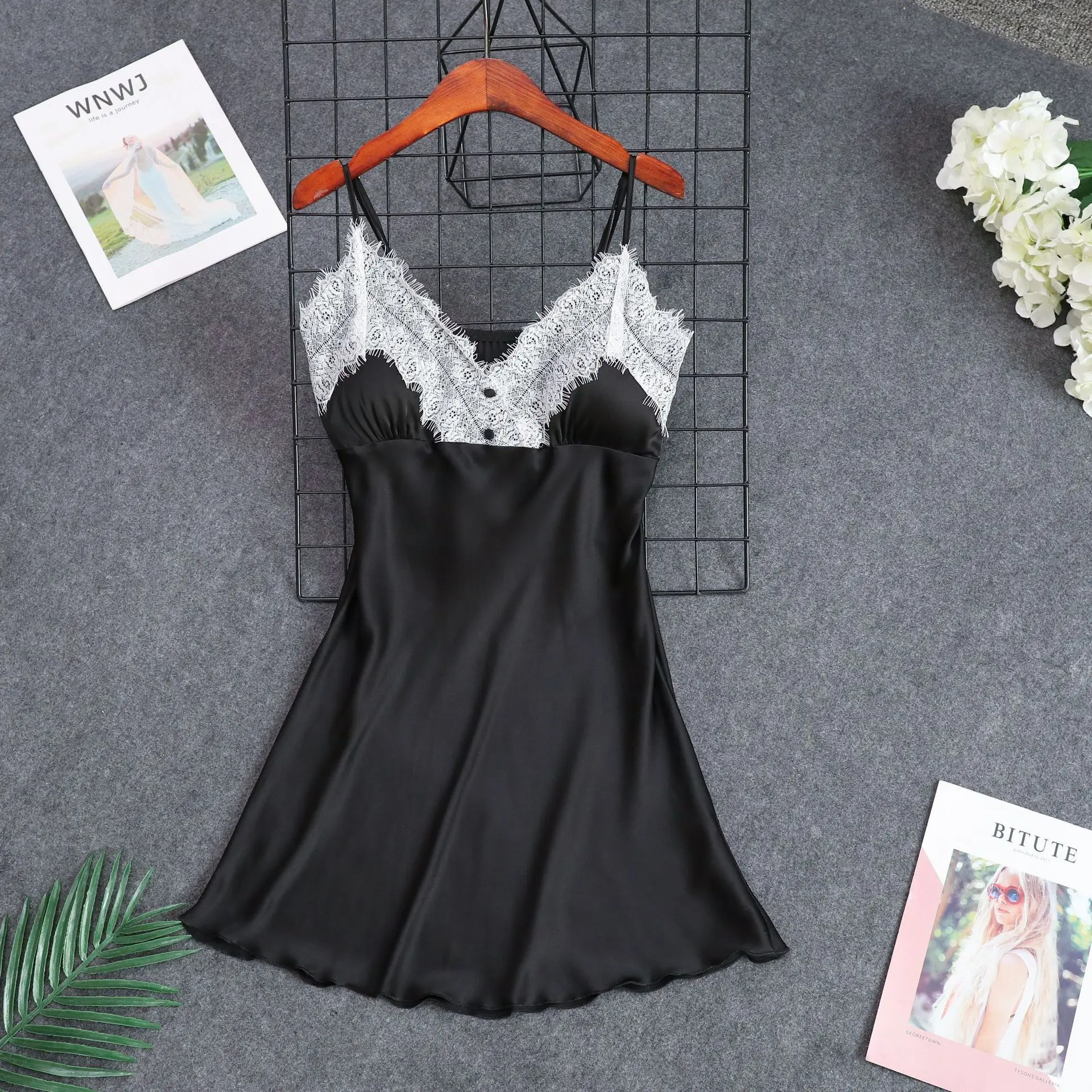 Сексуальная Темно Синяя женская ночная рубашка кружевная сорочка Женская юбка