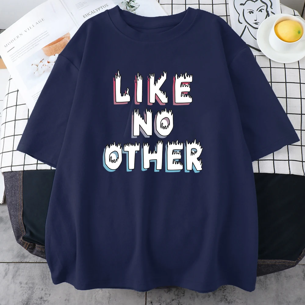 

Like No Other Print Woman T-shirt Fashion Style Oversize Cotton T Shirt Simplicity Crewneck T Shirts Summer Soft Female Tshirts