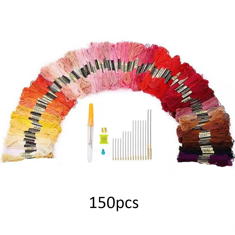 

Hot Sale 50pcs Mix Colors Cotton Sewing Skeins Cross Stitch Embroidery Thread Floss Kit DIY Sewing Tools Magic Embroidery Pen