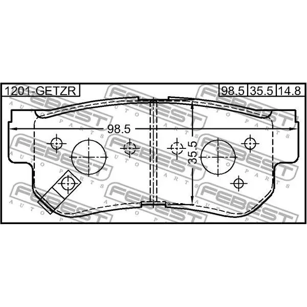 Колодки задние HYUNDAI TUCSON 2004 2010 FEBEST 1201 GETZR|Тормозной цилиндр| |