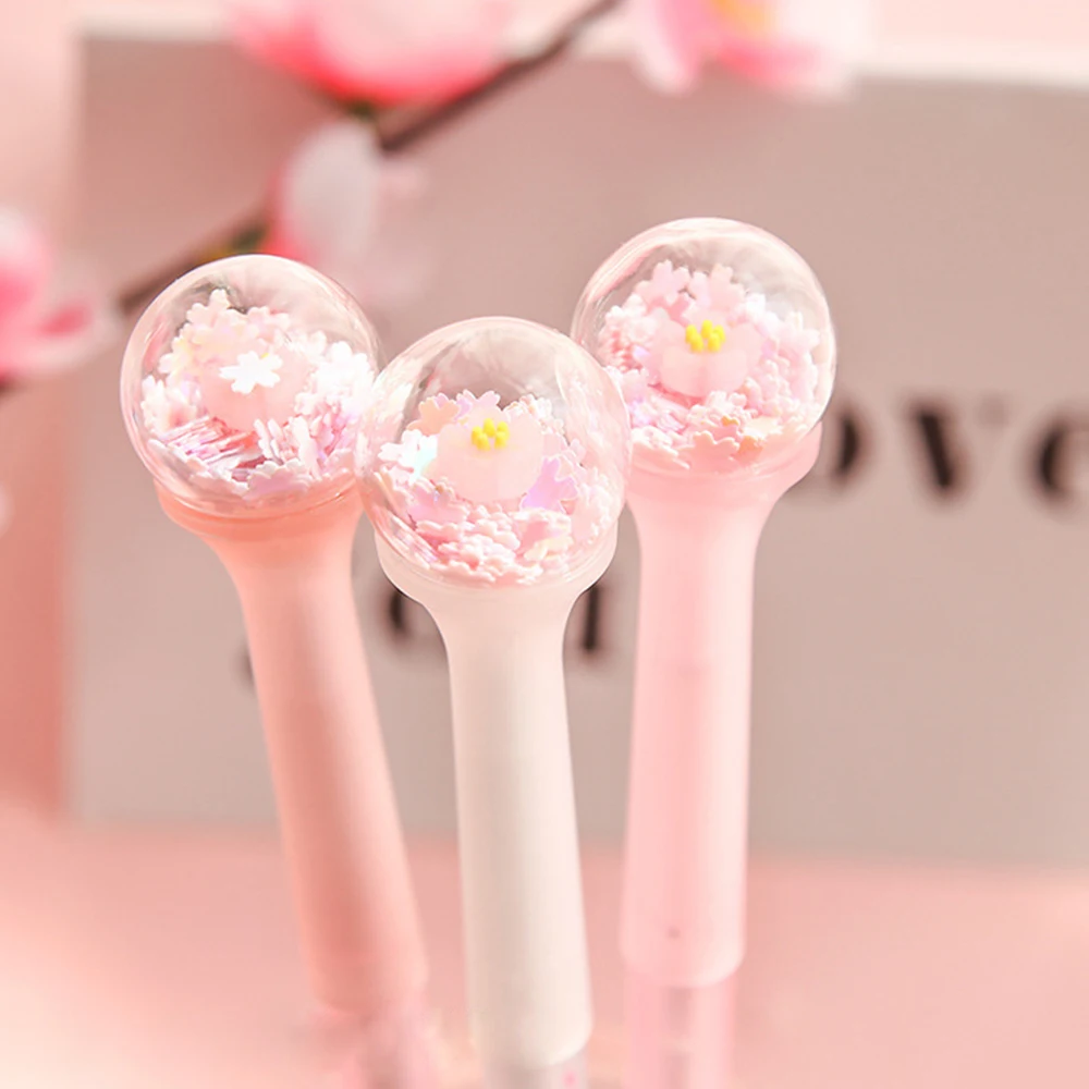 Гелевая ручка с кристаллами и цветами вишни 0 5 мм 1 шт. | Канцтовары для офиса дома