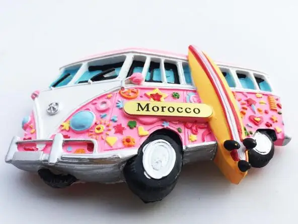 

Creative fridge magnet, hand-painted Morocco tourist souvenirs beach wagon decorative arts and crafts