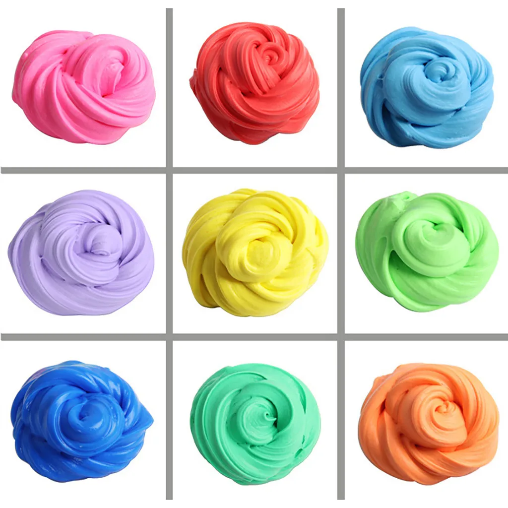 Красочные сжимаемые игрушки Дети пушистые Floam слизи Ароматические снятие