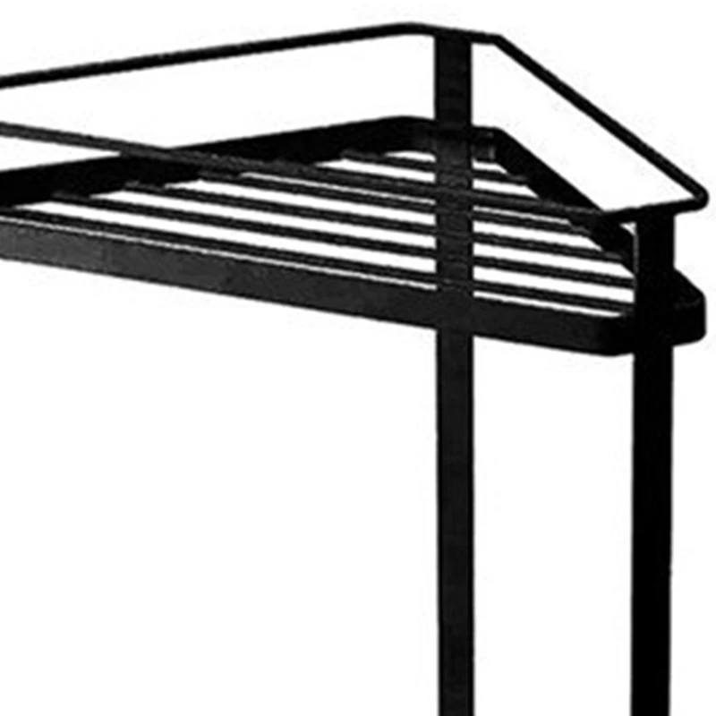 

Double Layer Iron Triple-cornered Corner Shelf Storage Rack Bathroom Kitchen Home Supplies Organizer Holder