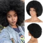 Парик MISS WIG, кудрявые, черные короткие волосы, афроамериканский женский черный парик из синтетического волокна, парик на каждый деньвечерние