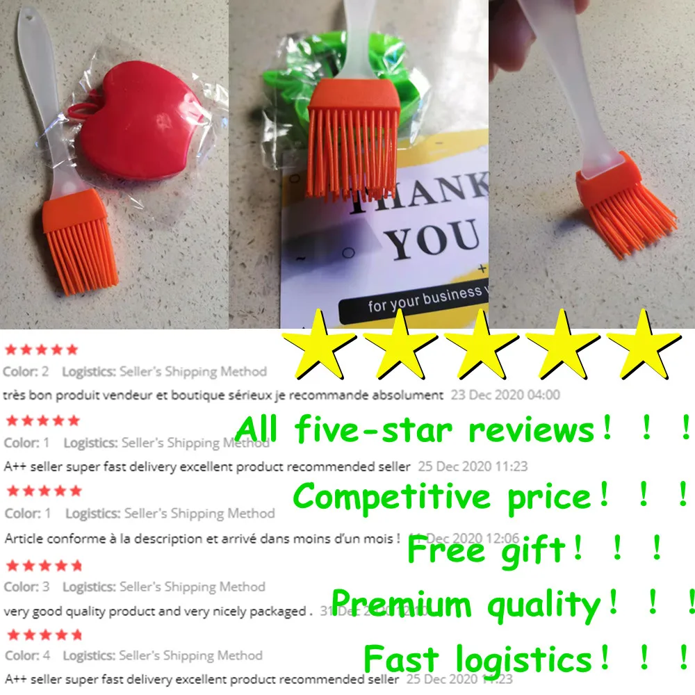 

1pcs Silicone Grill Brush Heat-Resistant Non-Stick Barbecue Oil Brush For Cake Cooking Tools Kitchen Gadgets