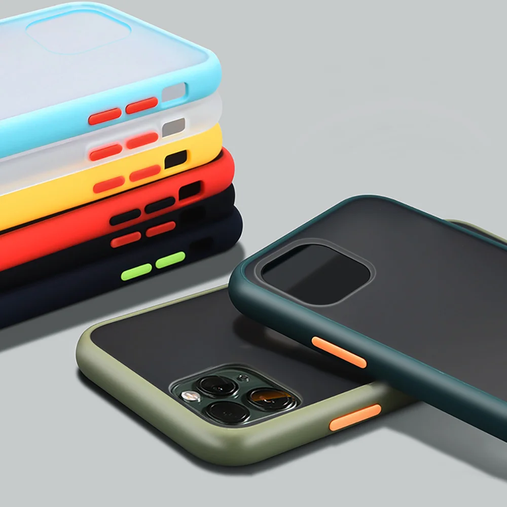 

Hybrid armor Shockproof Matte Phone Case for iPhone 11 Pro Max X Xr Xs MAX 8 7 Plus Cases Silicone Transparent back Cover