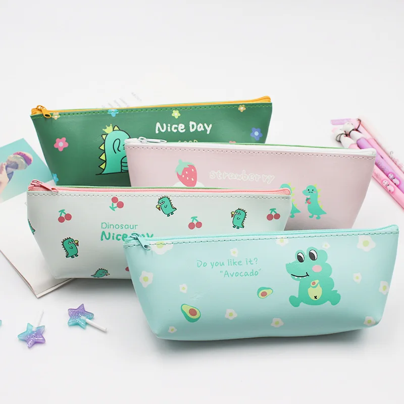 

Coloffice PU Leather Large Capacity Stationery Bag Creative Cartoon Dinosaur Pencil Case Boy Girl Cute Pen Bag 24x9x6cm,1 Piece