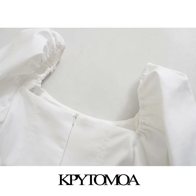 Женское винтажное мини платье KPYTOMOA элегантное модное с рукавами фонариками и